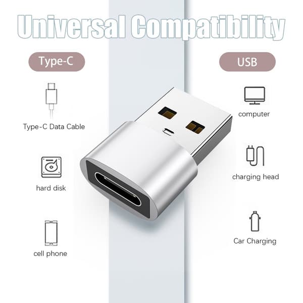 INF 2-pack USB-C til USB-adapter til dataoverførsel og opladning 0