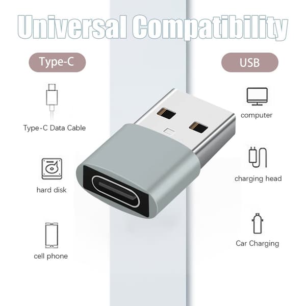 INF 2-pack USB-C til USB-adapter til dataoverførsel og opladning