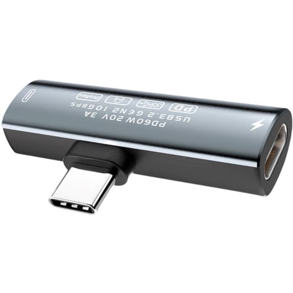 INF USB-C - USB-C -sovitin - 60 W:n pikalataus ja 10 Gbps:n tiedonsiirto 0