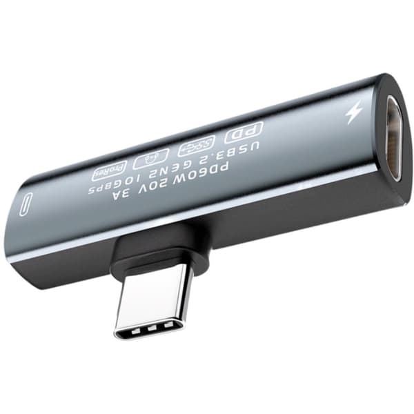 INF USB-C - USB-C -sovitin - 60 W:n pikalataus ja 10 Gbps:n tiedonsiirto 0