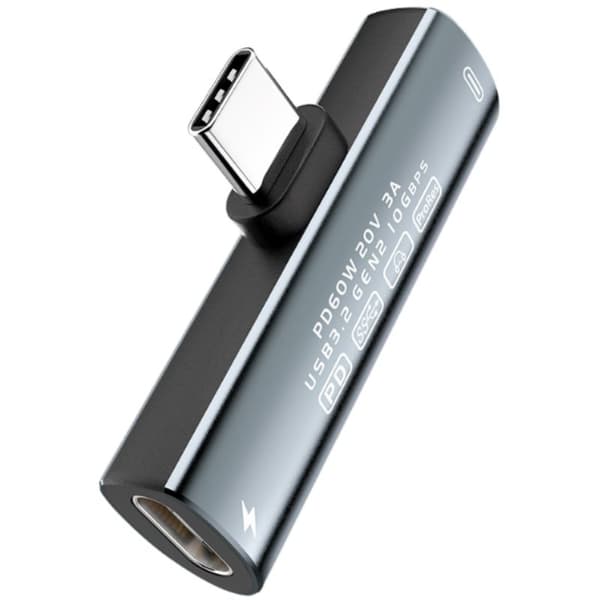 INF 2-i-1 USB-C til C-adapter med PD 60W hurtig opladning og USB 3.2 Gen2-dataoverførsel 0
