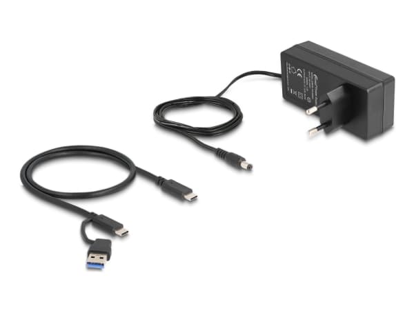 Delock - Hubb - 5 Gbps, 1 snabb laddningsport, + switch - 3 x USB + 2 x USB-C - skrivbordsmodell