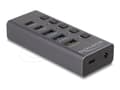 Miniatyrbild 1 av 5: Delock - Hubb - 5 Gbps, 1 snabb laddningsport, + switch - 3 x USB + 2 x USB-C - skrivbordsmodell