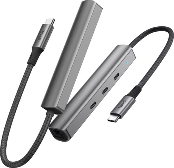 Bluecloud USB-C til USB-C-hub og gigabit ethernet-adapter