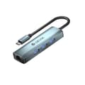 Miniatyrbild 2 av 2: Devia adapter HUB 4in1 EC621 USB-C 3.1 till 3x USB 3.0 + RJ45 djupgrå