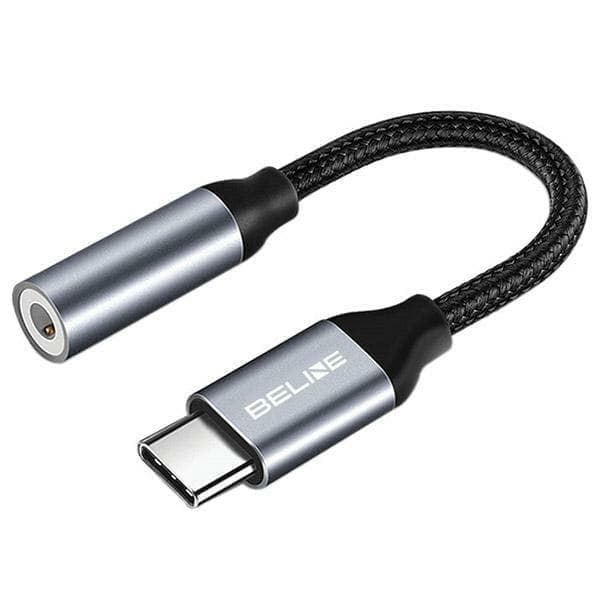 Beline-sovitin USB-C/Jack 3,5 mm harmaa/harmaa DAC Samsung/iPhone 15
