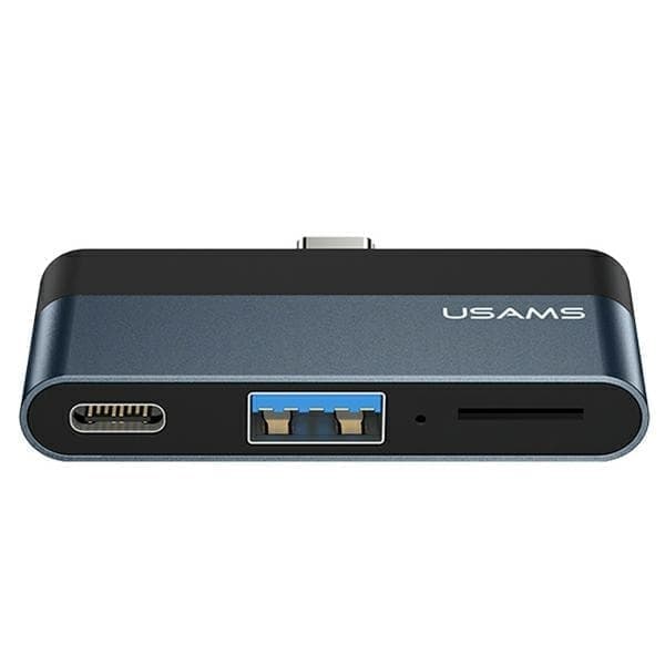 USAMS Adapter HUB USB 3.0/USB-C/Micro SD harmaa/harmaa SJ491HUB01 (US-SJ491)
