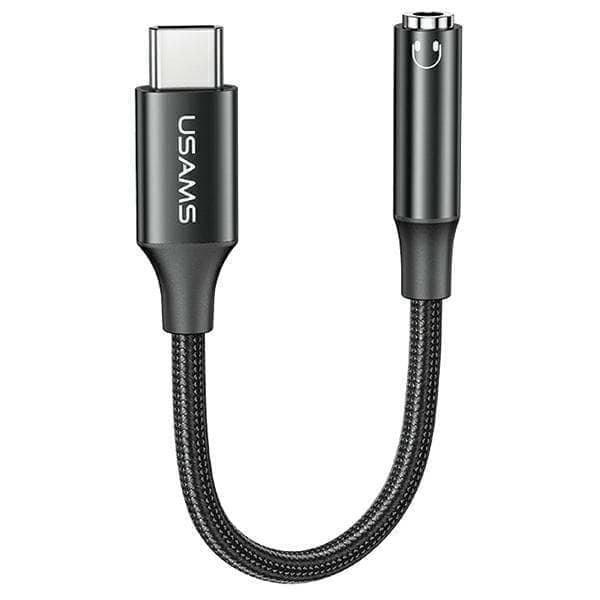 USAMS AU16 USB-C-sovitin – 3,5 metrin DAC-liitin, musta/musta SJ599YPTC01 (US-SJ599)