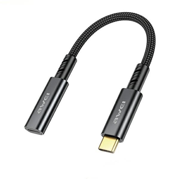 AWEI-sovitin CL-216T USB-C/USB-C musta/musta