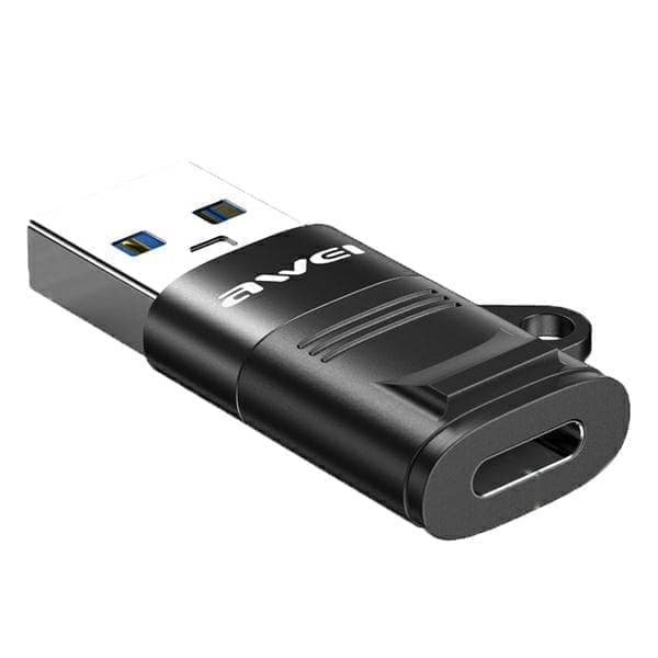 AWEI-sovitin CL-13 USB-C/USB-A musta/musta