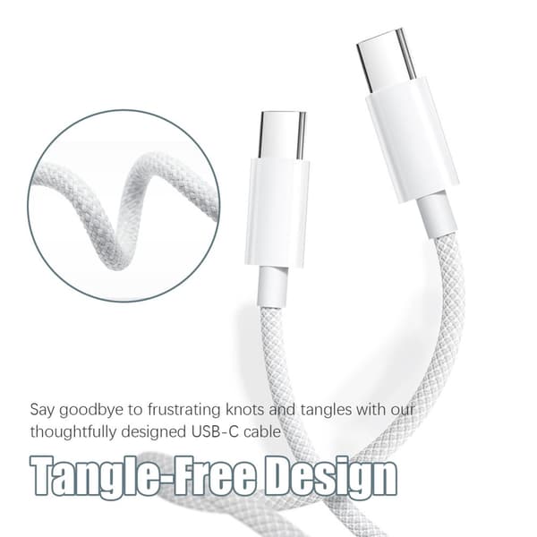 2-Pack USB-C-kabel 1 meter - Hurtiglading av dataoverføring