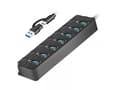 Miniatyrbild 3 av 3: LogiLink USB 3.0 Hub, 7-port, w/ switch for each port, black