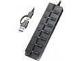 Miniatyrbild 2 av 3: LogiLink USB 3.0 Hub, 7-port, w/ switch for each port, black
