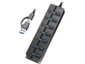 Miniatyrbild 1 av 3: LogiLink USB 3.0 Hub, 7-port, w/ switch for each port, black