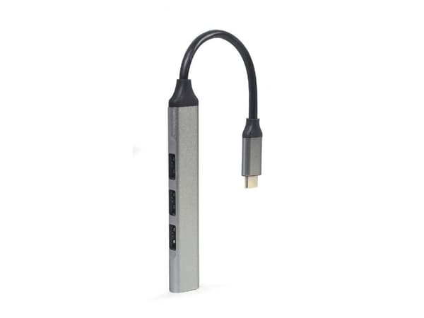 Gembird - Hub - USB Type-C, silver - 1 x USB 3.1 + 3 x USB 2.0 - stasjonær