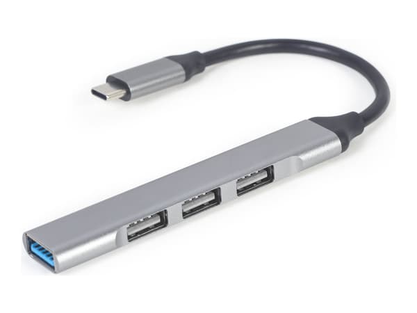 Gembird - Hub - USB Type-C, silver - 1 x USB 3.1 + 3 x USB 2.0 - stasjonær