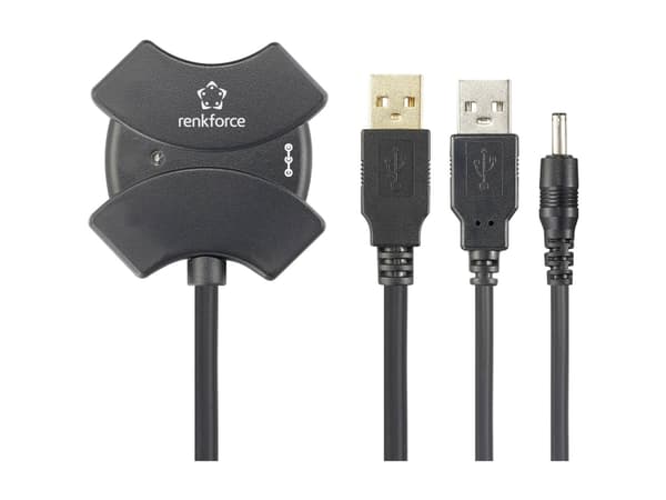 Renkforce RF-6270930, 10 m, USB A, 4 x USB A, USB 2.0, Svart