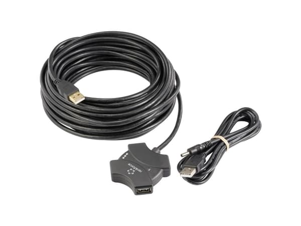 Renkforce RF-6270930, 10 m, USB A, 4 x USB A, USB 2.0, Svart