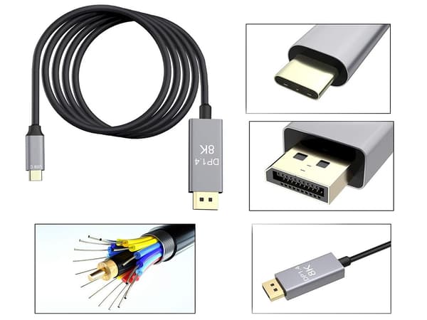 USB-C till DisplayPort 1.4 kabel 1.8m – Upp till 8k