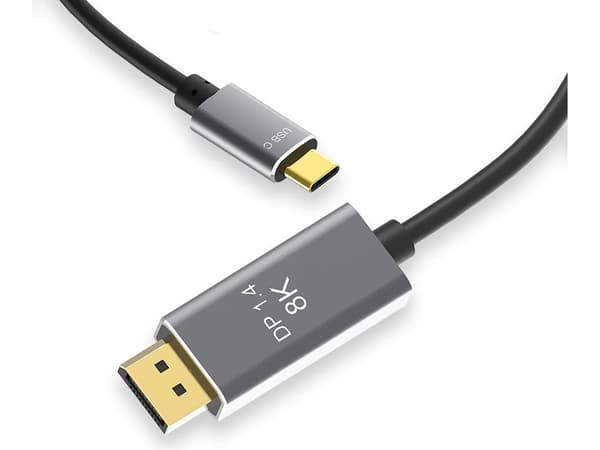 USB-C till DisplayPort 1.4 kabel 1.8m – Upp till 8k