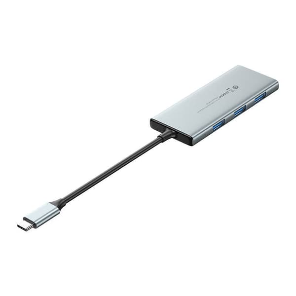 USB-C till HDMI, 3x USB 3.0, SD, TF, PD Hub Vention TOPHB 0,15m Grå