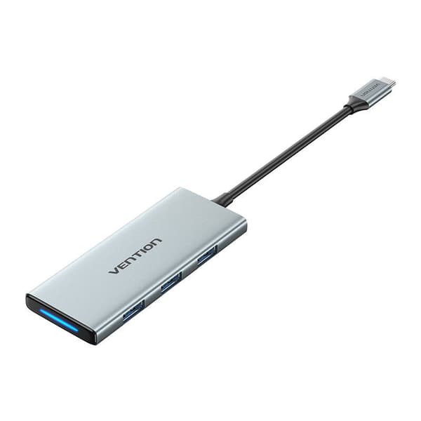 USB-C till HDMI, 3x USB 3.0, SD, TF, PD Hub Vention TOPHB 0,15m Grå