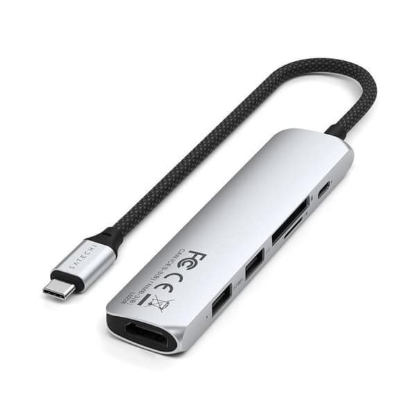 Satechi 6-i-1 HUBB USB-C Slim Multiport Adapter - Silver