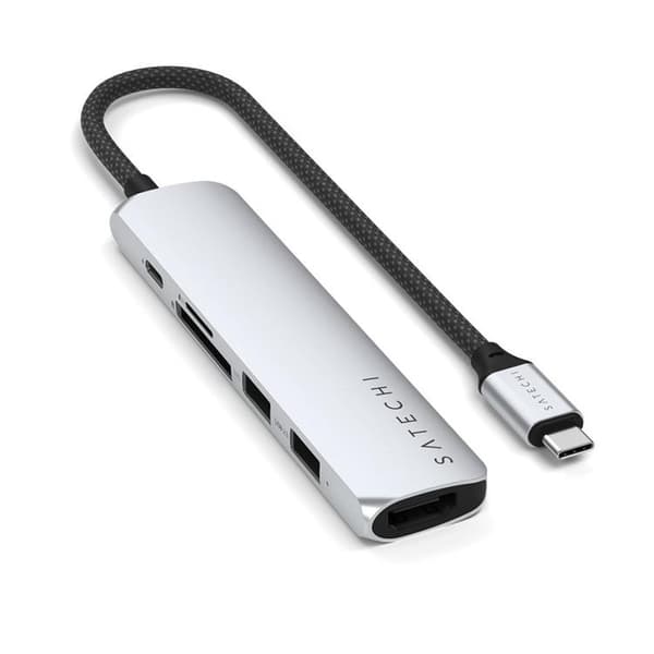 Satechi 6-i-1 HUBB USB-C Slim Multiport Adapter - Silver