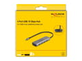 Pikkukuva 4 / 4: Delock USB 10 Gbps 4-porttinen USB Type-A -keskitin, jossa on USB Type-C-portti ja lisävirtapistoke