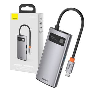 Hub 4in1 Baseus Metal Gleam Series, USB-C til USB 3.0 + USB 2.0 + HDMI + USB-C PD
