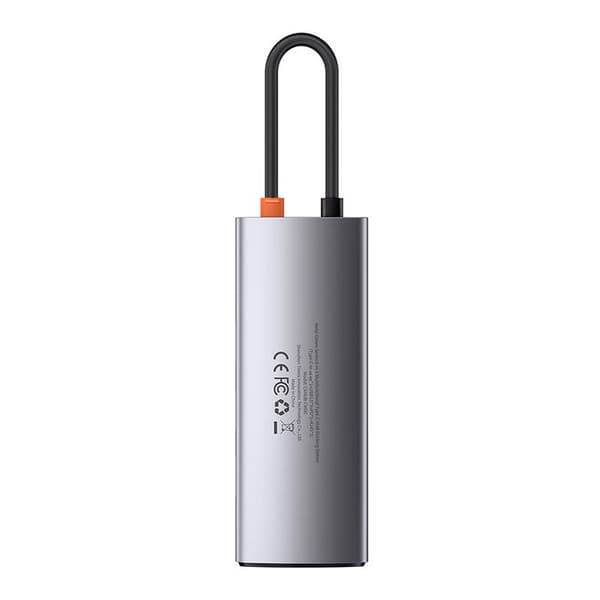 Keskitin 6in1 Baseus Metal Gleam -sarja, USB-C - 3x USB 3.0 + HDMI + USB-C PD + Ethernet RJ45