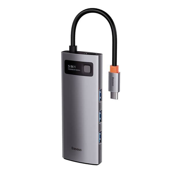 Adapter 5i1 Baseus Hub USB-C til 3x USB 3.0 + HDMI + USB-C PD