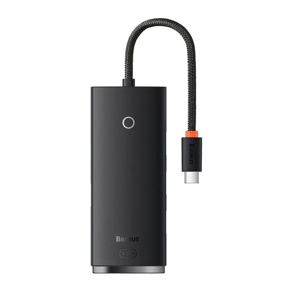 Baseus Lite Series Hub 4in1 USB-C till 4x USB 3.0 + USB-C, 25cm (svart)