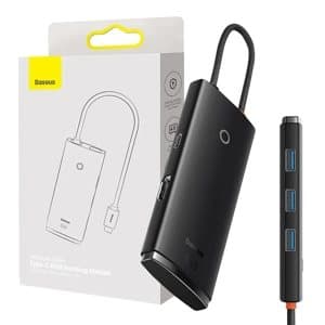 Baseus Lite Series Hub 5w1 USB-C till 3x USB 3.0 + USB-C + HDMI (svart)