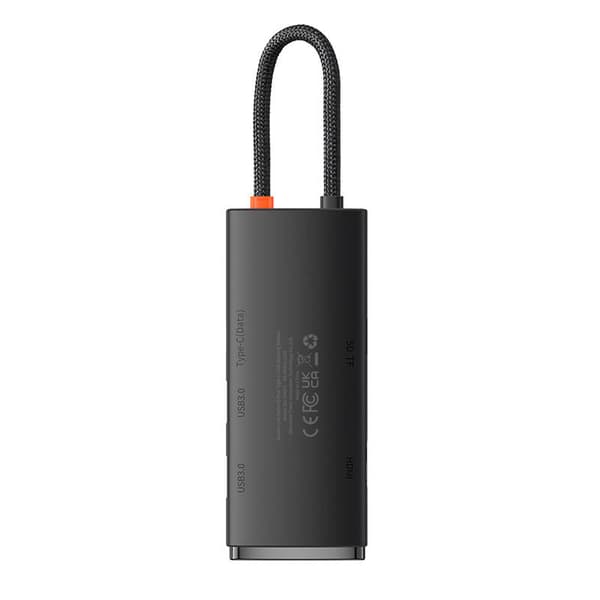 Baseus Lite Series Hub 6w1 USB-C - 2x USB 3.0 + USB-C + HDMI + SD/TF (musta)