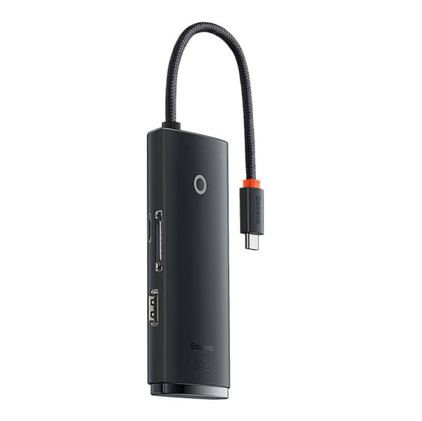 Baseus Lite Series Hub 6w1 USB-C - 2x USB 3.0 + USB-C + HDMI + SD/TF (musta)