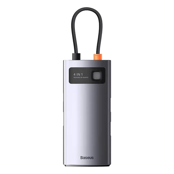 Keskitin 4in1 Baseus Metal Gleam -sarja, USB-C - 3x USB 3.0 + Ethernet RJ45