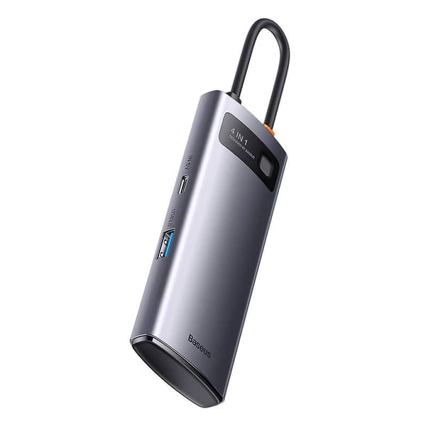 Hub 4in1 Baseus Metal Gleam -sarja, USB-C - 4x USB 3.0