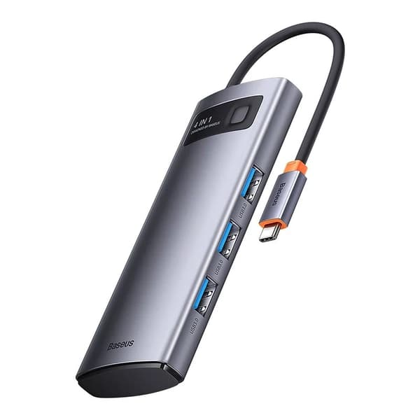 Hub 4in1 Baseus Metal Gleam -sarja, USB-C - 4x USB 3.0