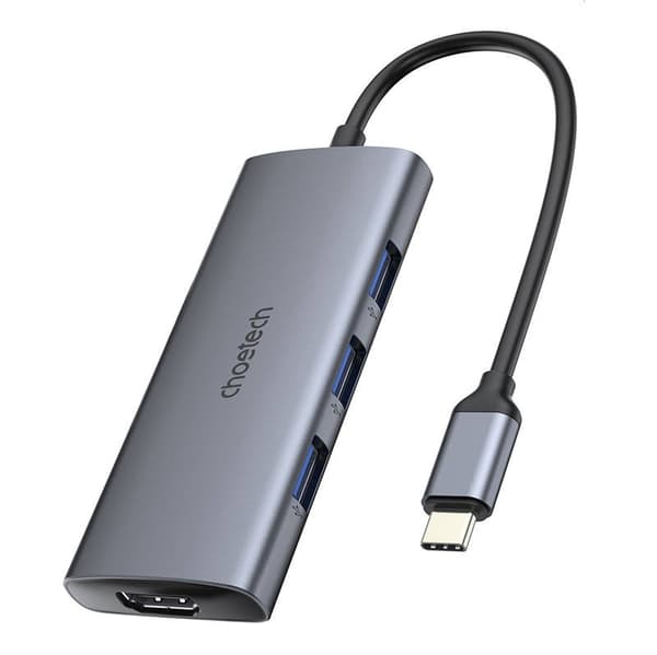 Adapter 7w1 Choetech HUB-M19 USB-C (sølv)