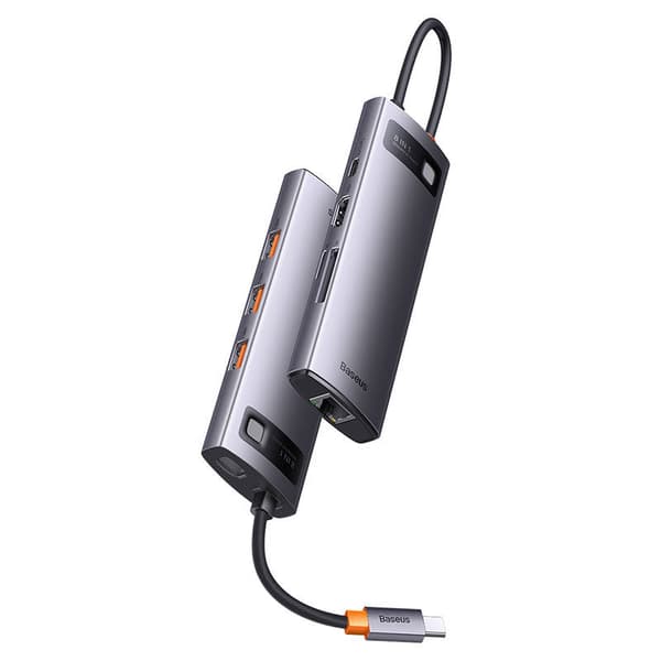 Hub 8in1 Baseus StarJoy Series, USB-C til 3x USB 3.1 + HDMI + USB-C PD + RJ45 + microSD/SD