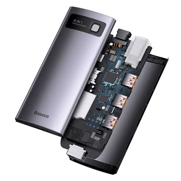 Hub 8in1 Baseus StarJoy Series, USB-C til 3x USB 3.1 + HDMI + USB-C PD + RJ45 + microSD/SD