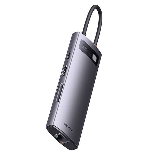 Hub 8in1 Baseus StarJoy Series, USB-C til 3x USB 3.1 + HDMI + USB-C PD + RJ45 + microSD/SD