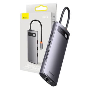 Hub 8in1 Baseus StarJoy Series, USB-C til 3x USB 3.1 + HDMI + USB-C PD + RJ45 + microSD/SD