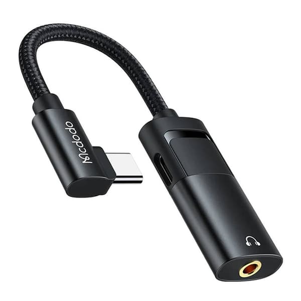 USB-C til AUX ministik 3,5 mm + USB-C adapter, Mcdodo CA-1880 (sort)