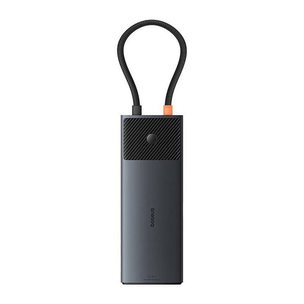 Adapter Hub 10in1 Baseus USB-C - 2xHDMI, 3xUSB-A, USB-C, RJ45, SD/TF, PD (musta)