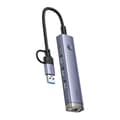 Miniatyrbild 4 av 10: Hub 4in1 Baseus UltraJoy USB-A&USB-C till 3xUSB3.0+USB-C+RJ45 (grå)
