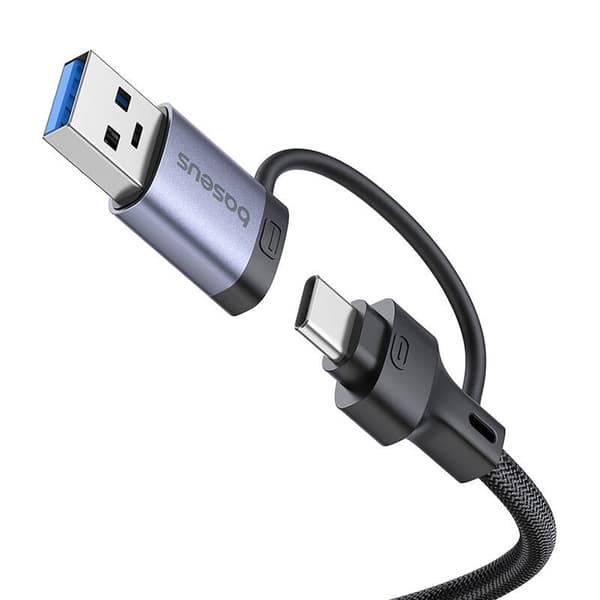 Hub 4in1 Baseus UltraJoy USB-A&USB-C till 3xUSB3.0+USB-C+RJ45 (grå)