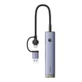 Miniatyrbild 1 av 10: Hub 4in1 Baseus UltraJoy USB-A&USB-C till 3xUSB3.0+USB-C+RJ45 (grå)