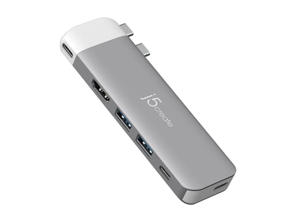 j5create JCD394-N USB-C® 6K Premium Hub, 2 x USB 3.2 Gen 2 (3.1 Gen 2) Type-C, HDMI, USB 3.2 Gen 1 (3.1 Gen 1) Type-A, USB 3.2 Gen 1 (3.1 Gen 1) Type